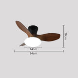 Natural Wood Stylish Ceiling Fan With LED Light