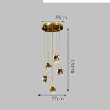Tyalez Creative Modern Crystal Gold Raindrop Chandelier
