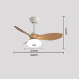 Natural Wood Stylish Ceiling Fan With LED Light