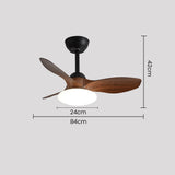 Natural Wood Stylish Ceiling Fan With LED Light