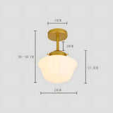 Classic White Glass Vintage Flush Mount Ceiling Lamp