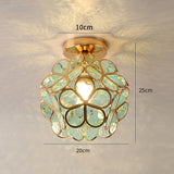 Tyalez Design Flowers Style Glass Hallway Ceiling Lighting