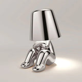 Tyalez Cute Gold Man Statue LED Table Lamp