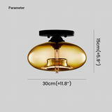 Industrial-Style Globe Glass Ceiling Lamp for Corridor & Entryway