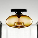 Industrial-Style Globe Glass Ceiling Lamp for Corridor & Entryway