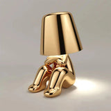 Tyalez Cute Gold Man Statue LED Table Lamp