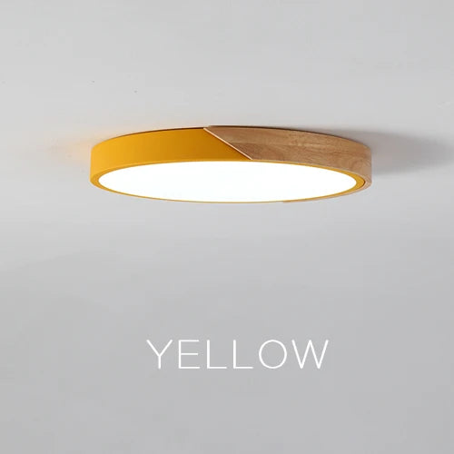 Tyalez LED Modern Ultra Thin Wood Ceiling Light