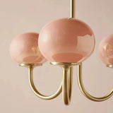 Tyalez Bubble Pink Glass Marshmallow Chandelier