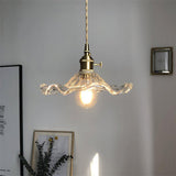 Tyalez Vintage Glass Hibiscus Flower Pendant Light