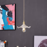 Tyalez Vintage Glass Hibiscus Flower Pendant Light