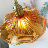 Tyalez Vintage Glass Hibiscus Flower Pendant Light