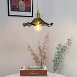 Tyalez Vintage Glass Hibiscus Flower Pendant Light