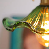 Tyalez Vintage Glass Hibiscus Flower Pendant Light
