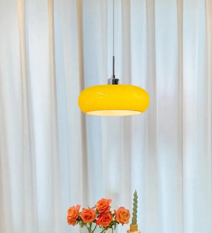 Vintage Bauhaus Style Glass Pendant Light
