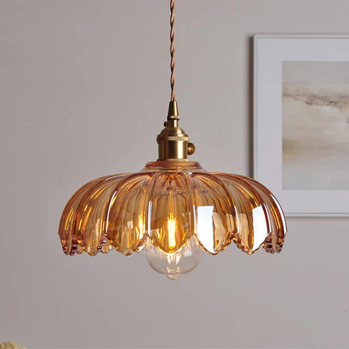 Tyalez Chic Glass Flower Pendant Lamp