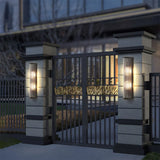 Modern Geometric LED Outdoor Wall Light with Acrylic Shade