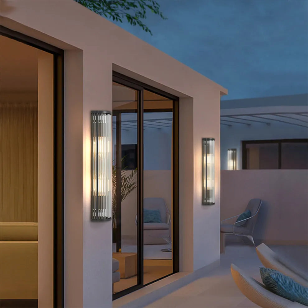 Modern Geometric LED Outdoor Wall Light with Acrylic Shade