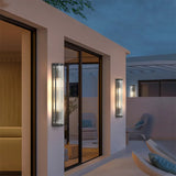 Modern Geometric LED Outdoor Wall Light with Acrylic Shade