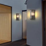 Modern Geometric LED Outdoor Wall Light with Acrylic Shade