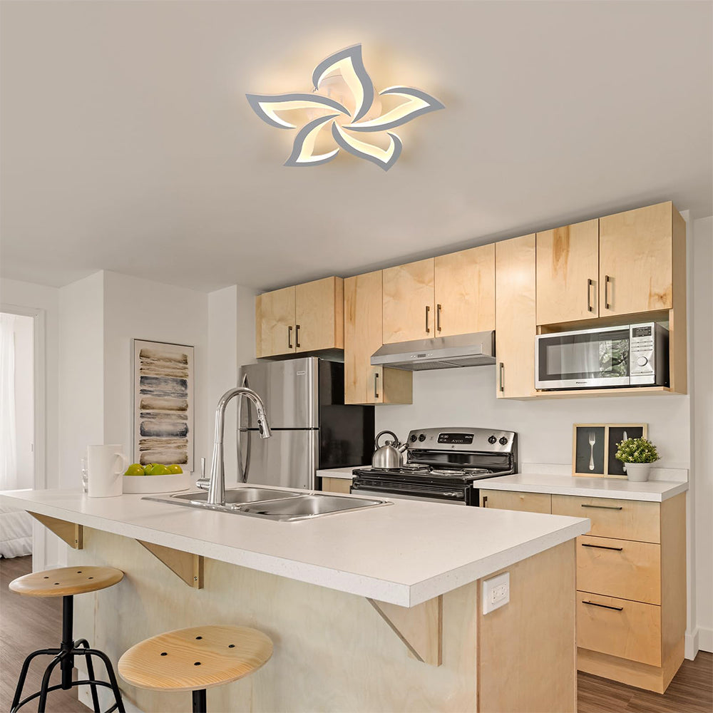Tyalez Contemporary Flower Shape Iron LED Ceiling Light For Living Room