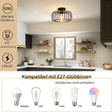 Modern Black Metal Round Lampshade Ceiling Light