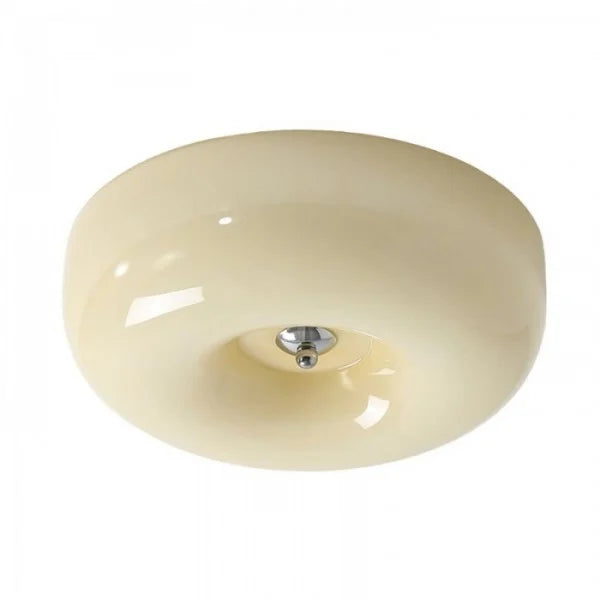Minimalist Bauhaus Style Cream Glass Ceiling Lamp