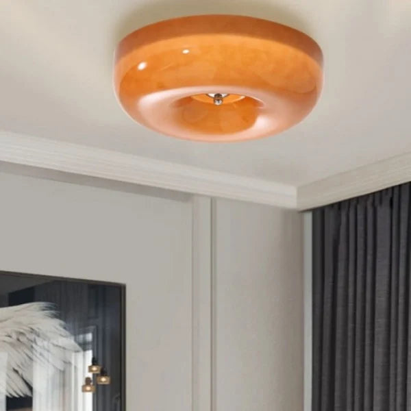 Minimalist Bauhaus Style Cream Glass Ceiling Lamp