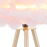 Tyalez Creative Feather Bedroom White Table Lamps