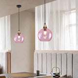 Tyalez Modern Simple Colored Water Pattern Glass Ball Pendant Light