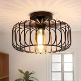 Modern Black Metal Round Lampshade Ceiling Light