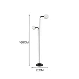 Tyalez Modern 2 Glass Lights Black Marble Floor Lamp