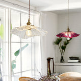 Tyalez Retro Lotus Leaf Shape Glass Pendant Lamp
