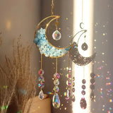 Tyalez Amethyst Crystal Moon Suncatcher