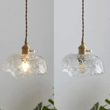 Irregular Brass Glass Pendant Light – Bedroom Hanging Lamp