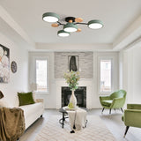 Tyalez Contemporary Round Iron LED Semi-Flush Chandelier