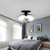 Industrial-Style Globe Glass Ceiling Lamp for Corridor & Entryway