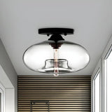 Industrial-Style Globe Glass Ceiling Lamp for Corridor & Entryway