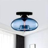 Industrial-Style Globe Glass Ceiling Lamp for Corridor & Entryway