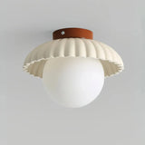Cream Bud Glass Flush Ceiling Light