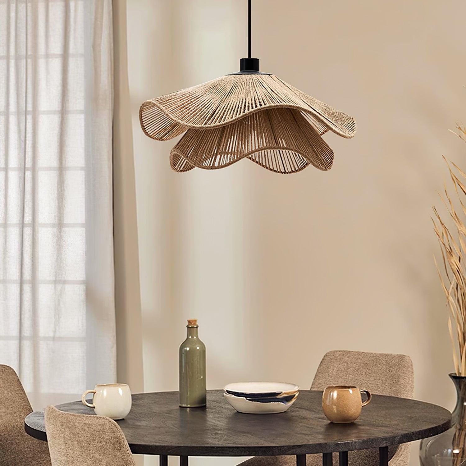 Tyalez Vintage Straw Hat Petal Chandelier