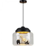 Creative Zoo-Inspired Bell Jar Pendant Light