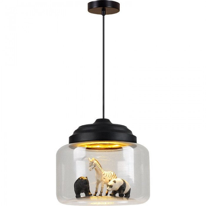 Creative Zoo-Inspired Bell Jar Pendant Light