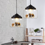 Creative Zoo-Inspired Bell Jar Pendant Light