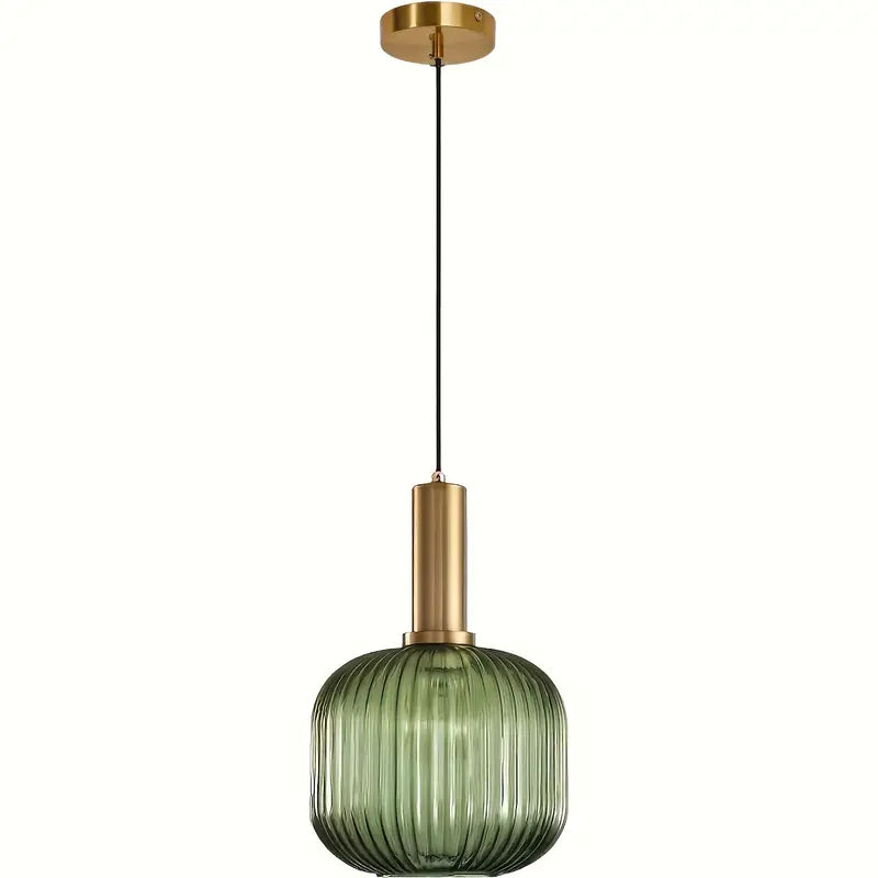Striped Glass Semi-Flush Ceiling Fixture
