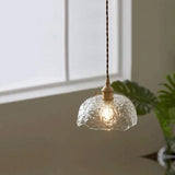 Irregular Brass Glass Pendant Light – Bedroom Hanging Lamp