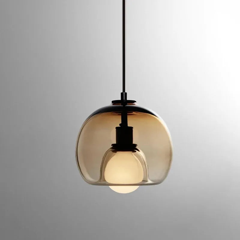 Modern Handblown Glass Globe Ceiling Light