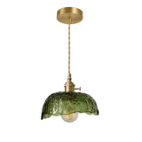 Irregular Brass Glass Pendant Light – Bedroom Hanging Lamp