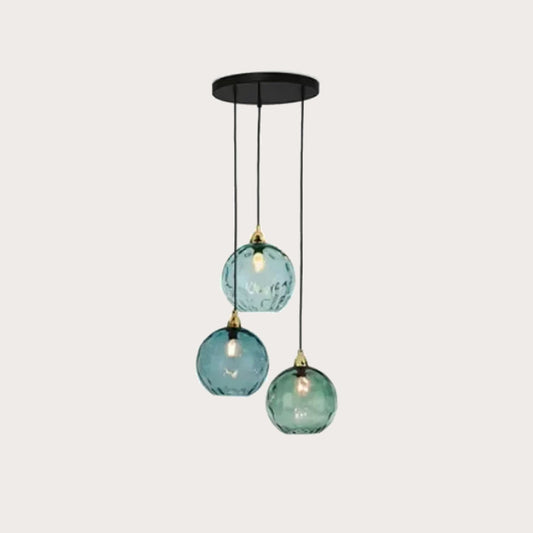 Tyalez Modern Simple Colored Water Pattern Glass Ball Pendant Light