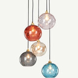 Tyalez Modern Simple Colored Water Pattern Glass Ball Pendant Light