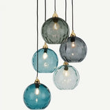 Tyalez Modern Simple Colored Water Pattern Glass Ball Pendant Light